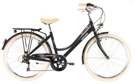 Pilsētas velosipēds Kenzel Missy Royal ar groziņu (26"/6 ātr.) melns
