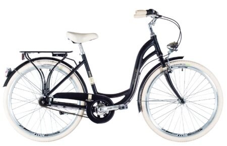 Pilsētas velosipēds Kenzel Bellissima Deluxe ar groziņu (26"/7 ātr.) melns